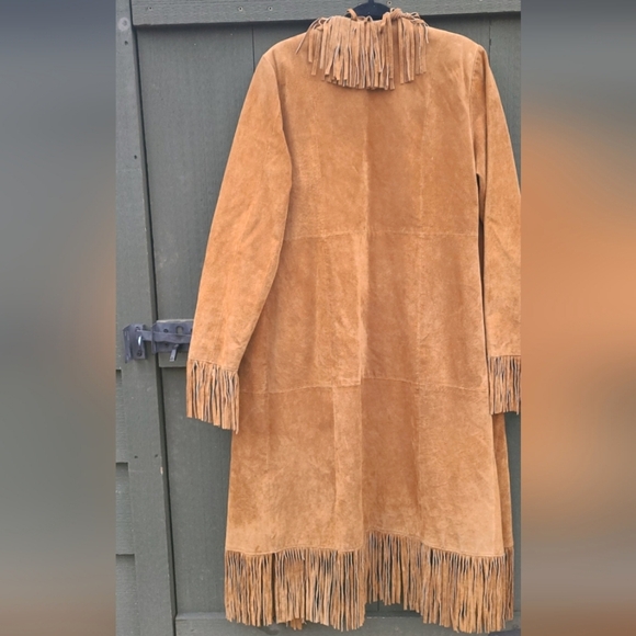 Vintage Tan Suede Fringe Leather Jacket - Picture 4 of 13